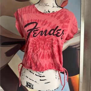 Lucky Brand Fender Guitar Tie Dye Upcycled t shirt